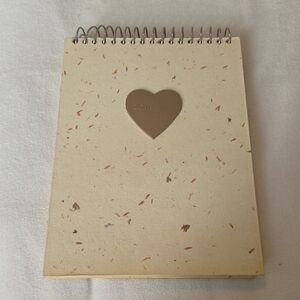 Cream Spiral Notebook with Gold Heart Accent - Love
